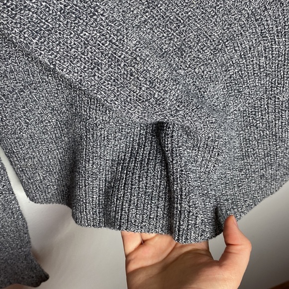 Tome NYC Crossover wrap sweater in heathered grey merino wool blend size M - Picture 12 of 16